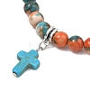 Unisex Synthetic Mixed Stone Bracelets BJEW-JB13626-3
