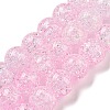 Spray Painted Crackle Glass Beads Strands DGLA-C002-8mm-03-3
