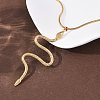 304 Stainless Steel Snake Pendant Double Layer Necklaces for Women NJEW-Z108-03G-3