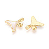Brass with Shell Enamel Cup Pearl Peg Bails Pin Pendants KK-T079-12G-2