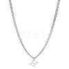 1Pc 304 Stainless Steel Letter Pendant Necklaces NJEW-LP0001-33H-P-1
