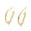 Brass Faceted C-shape Stud Earrings EJEW-P213-10G-1