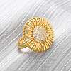 Brass Micro Pave Cubic Zirconia Cuff Rings RJEW-D323-03G-3
