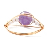 Natural Amethyst Wire Wrapped Finger Ring RJEW-TA00022-02-4