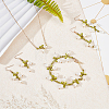 Plastic Pearl Beaded Flower of Life Dangle Earrings & Link Chain Bracelet & Pendant Necklace SJEW-AN0001-19-7