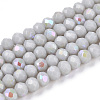 Electroplate Opaque Solid Color Glass Beads Strands EGLA-A044-P1mm-L10-1