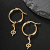 Fashionable Retro Casual Snake 201 Stainless Steel Hoop Earrings AH0980-4