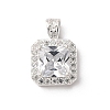 925 Sterling Silver Pave Clear Cubic Zirconia Square Charms STER-D304-05S-1
