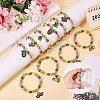 10Pcs Carnival Acrylic & Glass Pearl Bead Bracelets BJEW-CA00004-4