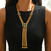 Vintage Alloy Enamel Long Tassel Y Necklaces for Women QE5106-5