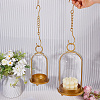 Iron with Glass Shade Candle Holders AJEW-WH0609-968-3