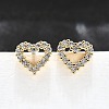 Heart Sparkling Cubic Zirconia Stud Earrings for Girl Women LS-EJEW-H126-18G-4