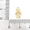 Brass Micro Pave Clear Cubic Zirconia Charms KK-Z151-18G-I-3