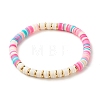 Polymer Clay Heishi Beads Bracelets Set BJEW-JB07242-03-4