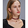 Alloy & Velvet Heart Pendant Choker Necklaces for Women WGC7319-01-1