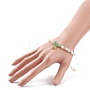 Natural Green Aventurine Chips & Pearl Beaded Bracelet BJEW-JB08236-03-3
