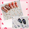 5Pcs 5 Styles Flower Pattern Self Adhesive PET Nail Art Stickers Decals MRMJ-SP0001-24-5