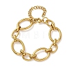 304 Stainless Steel Oval Link Chain Bracelets for Women BJEW-F536-07G-2