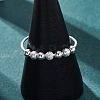 Rotatable 925 Sterling Silver Open Cuff Rings RJEW-S624-06S-3
