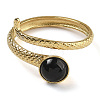 Natural Black Agate Finger Rings RJEW-U027-04G-08-2