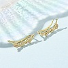 Brass Pave Cubic Zirconia Stud Crawler Earrings KK-CBAA351-20G-01-3