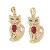 Brass Micro Pave Clear Cubic Zirconia Pendants KK-T085-21B-G-1