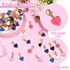 48Pcs 6 Colors Alloy Enamel Heart with Smiling Face Pattern Pendant Decorations HJEW-YW00178-2