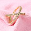 Adjustable Brass Micro Pave Clear Cubic Zirconia Cuff Rings LS-RJEW-F101-17G-5
