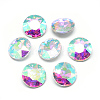 Pointed Back Glass Rhinestone Cabochons RGLA-T029-8mm-02-1