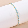 Synthetic Turquoise Tennis Bracelets KK-CBA964F-01G-03-1