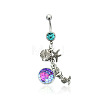 316L Surgical Stainless Steel Mermaid Starfish Dangle Belly Rings WG35D2C-11-2