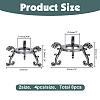 8Pcs 2 Styles Alloy Crystal Ball Display Bases AJEW-AR0005-66-2