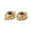 Evil Eye Resin Brass Connector Charms RESI-E026-01G-05-3