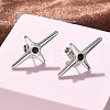 Cross 304 Stainless Steel Stud Earrings EJEW-F361-07P-4