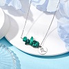 Natural Malachite Chip & Constellation Pendant Necklaces NJEW-JN05084-08-2