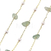 Natural Green Aventurine & Glass Link Chains CHC-K014-12G-03-1