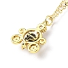 Cubic Zirconia Pumpkin Carriage Pendant Necklace with Synthetic Crystal Beads NJEW-G016-01B-2