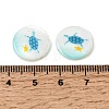 Ocean Printed Natural Freshwater Shell Flat Round Beads SHEL-A006-13L-3