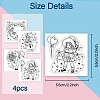 4Pcs 4 Styles PVC Stamp DIY-WH0487-0055-8