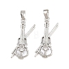Brass Micro Pave Clear Cubic Zirconia Pendants CU-CBABDE1-15P-1