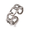 Non-Tarnish 304 Stainless Steel Oval Curb Chain Cuff Rings for Women RJEW-G322-04P-1