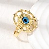 Brass Resin Cuff Open Rings for Women RJEW-K264-13G-2