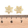 Christmas Brass Clear Cubic Zirconia Beads KK-B186-03G-3