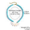 Bohemian Round Synthetic Turquoise & Natural Shell Beaded Necklaces with Alloy End Chains FS-WG16541-05-1