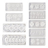 9Pcs 9 Style DIY Shell/Flower/Leaf/Feather Shape Earring Ornament Silicone Molds DIY-TA0004-28-11
