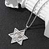 Hanukkah 304 Stainless Steel Star of David Pendant Necklaces NJEW-Z058-02P-3