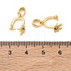 Brass Micro Pave Cubic Zirconia Ice Pick Pinch Bails KK-D113-06G-3
