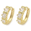 Brass Micro Pave Clear Cubic Zirconia Hoop Earrings EJEW-C122-02G-4