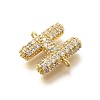 Brass Micro Pave Cubic Zirconia Letter Links KK-I717-04H-2