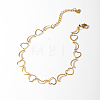 Elegant and Versatile Real 18K Gold Plated Brass Heart Link Chain Anklets for Women HS0415-1